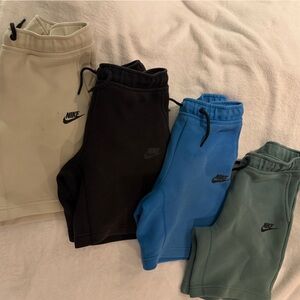 Nike Kids' Shorts - Black, Blue, Green, and Cream